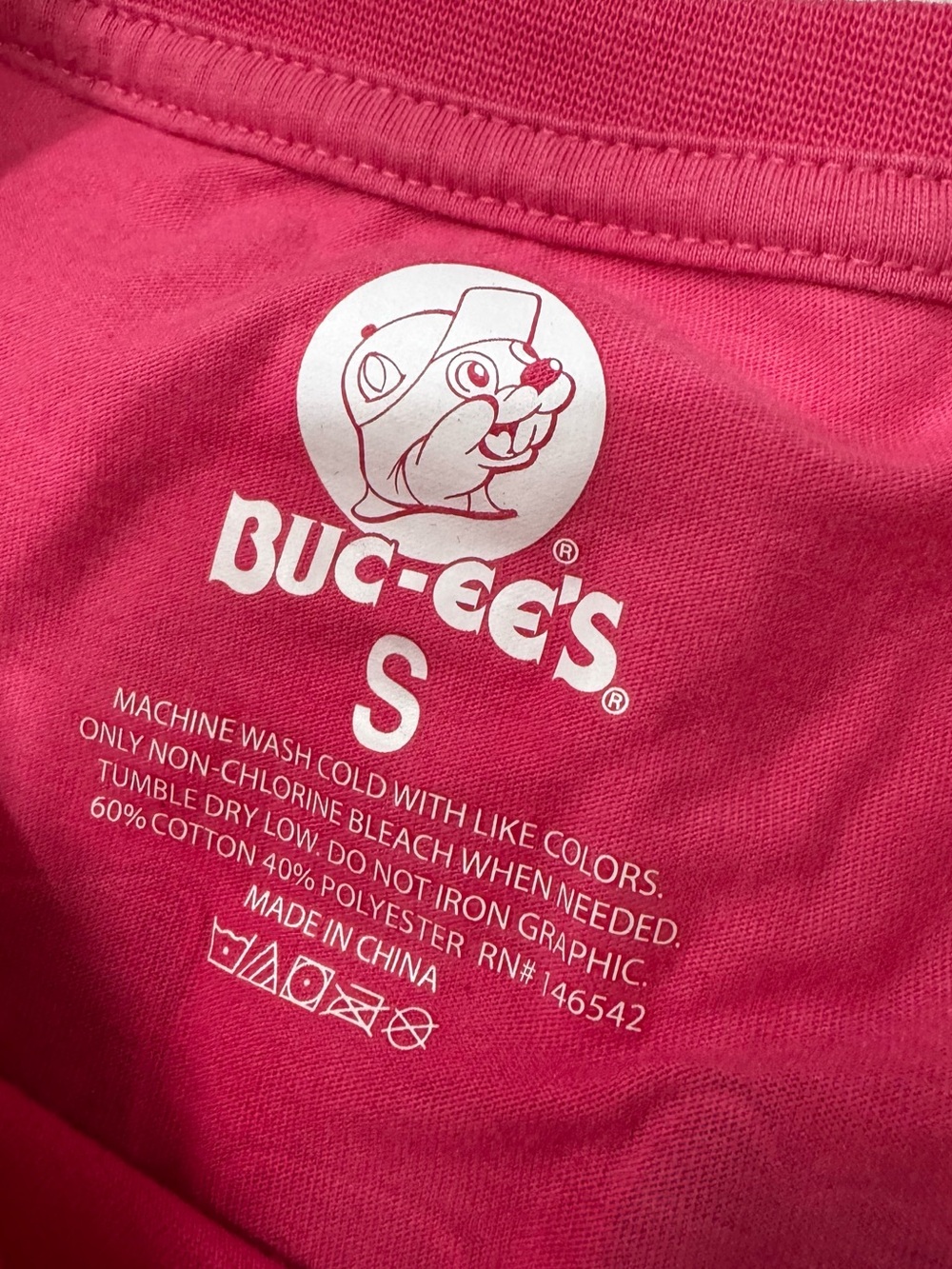 Buc-ee’s Happy Place Pink Graphic T-Shirt Women’s Small Floral Beaver Tee - Picture 3 of 3